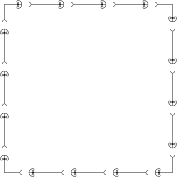 Arrow pattern square frame on transparent background. PNG illustration.