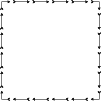 Arrow pattern square frame on transparent background. PNG illustration.