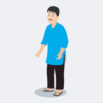 Indian 2 character pants and shirt and punjabi reading characters vector