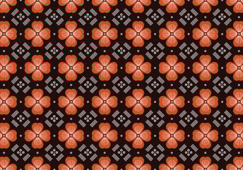 Batik Indonesian is a technique of wax-resist dyeing applied to whole cloth, or cloth made using this technique originated from Indonesia. Batik is made either by drawing dots and lines vector