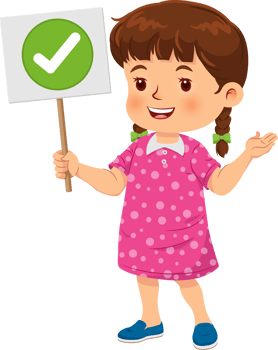 Cute girl standing holding with right sign png