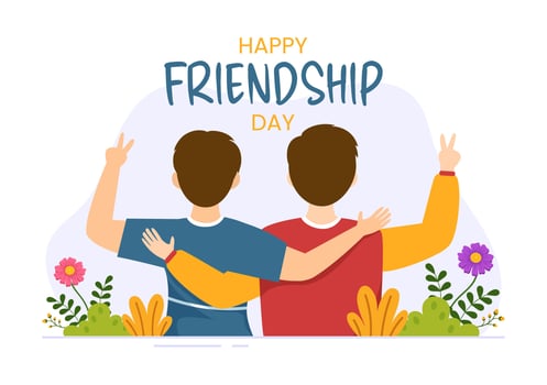 Happy Friendship Day Vector Illustration with Young Boys and Girls Togetherness in Flat Cartoon Hand Drawn Landing Page Background Templates