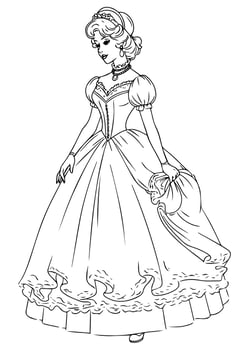 Princes coloring page black and white vector