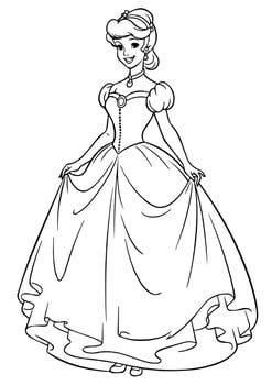 Princes coloring page black and white vector