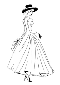 Princes coloring page black and white vector