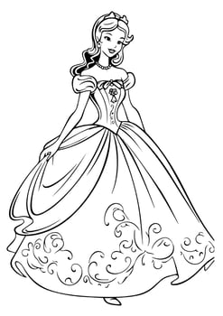 Princes coloring page black and white vector