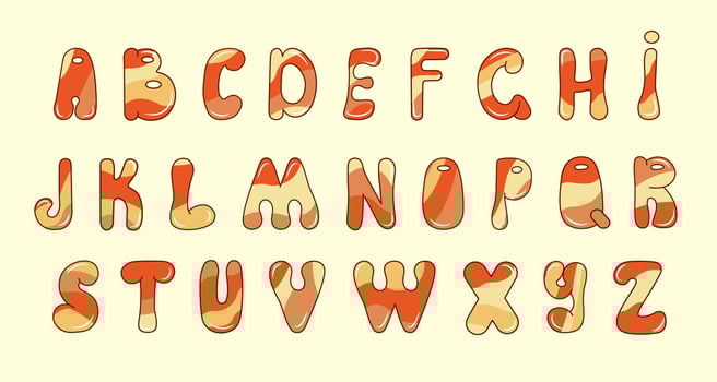 Cartoon alphabet. Set of groovy letters. Vector. vector
