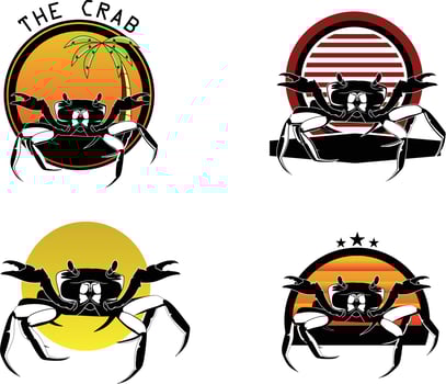 seafood crab logo collection set vector