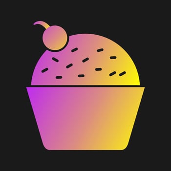 Chocolate Cupcake Vector Icon