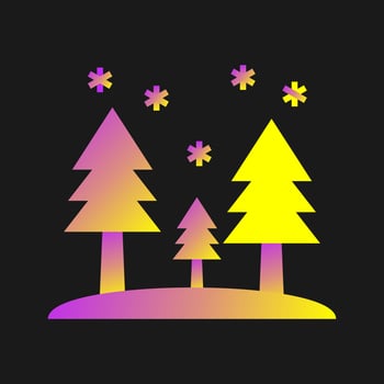 Snowing in trees Vector Icon