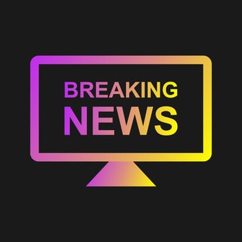 Breaking News on TV Vector Icon