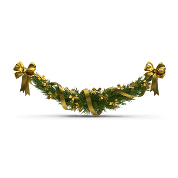 Fresh christmas garland on transparent background png