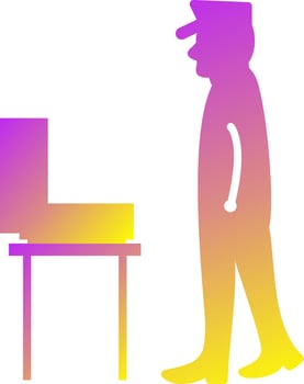 Guard Checking Briefcase Vector Icon