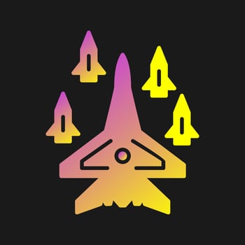 Plane dropping missil Vector Icon