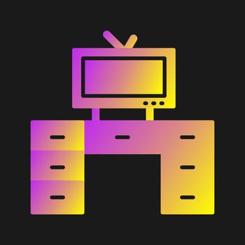 Television Set with Vector Icon