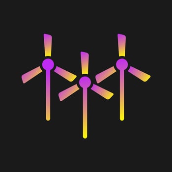 Multiple Windmills Vector Icon