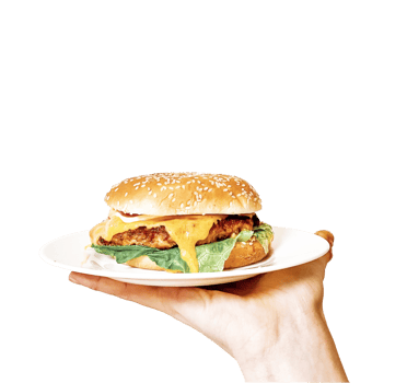 Hand hold tasty burger isolated on transparent background png