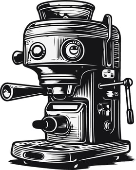 an illustration of an old coffee machine vector