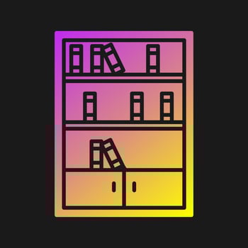 Books Shelf Vector Icon