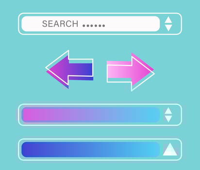 set of colorful search bar elements vector