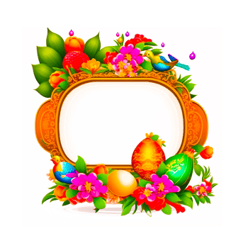 colorful flower frame png