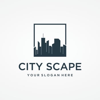 Healthy modern city skyline logo template design.Logo for business, property, building and architect. vector