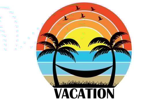 Summer Vacation T-shirt Design - Vector Illustration Isolated On White Background.T-shirt Design. Love Summer Vacation. For Stickers, T-shirts, Mugs, Poster, Travel, Outdoor, Beach, Paradise, Surfing