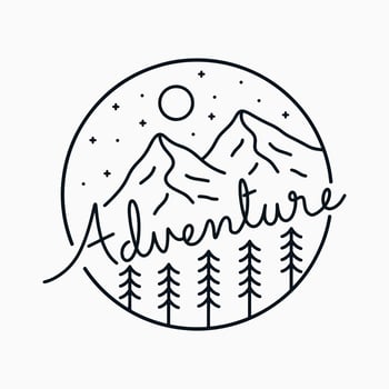 Mountain adventure camping outdoor badge t shirt sticker vector illustration