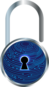 Modern Technology Padlock Cybersecurity Crop-out png