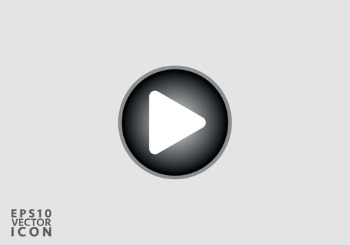Play icon, vector illustration. Flat design style