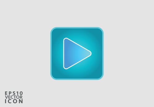 Play icon, vector illustration. Flat design style
