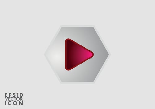 Play icon, vector illustration. Flat design style