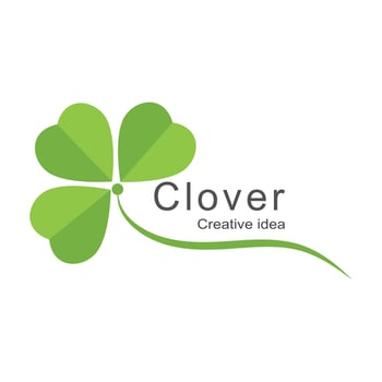 Clover leaf logo illustration vector flat design
