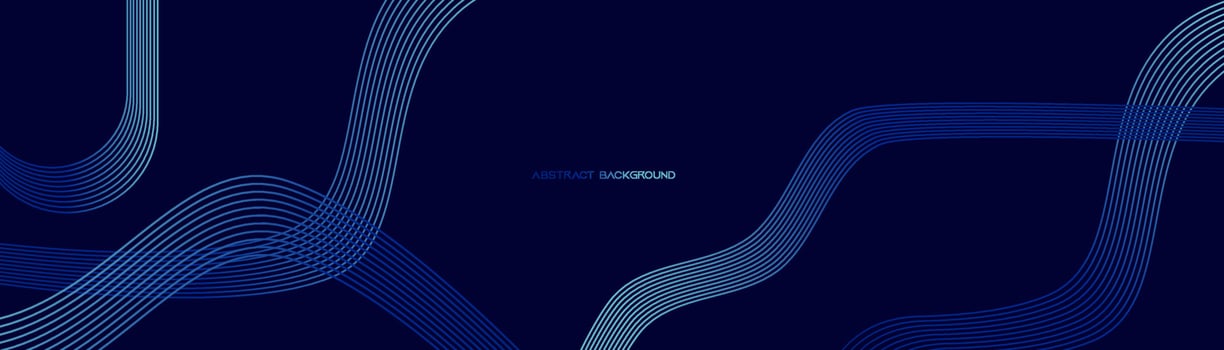 Abstract glowing circle lines on dark blue.brown.orange.yellow background. Geometric line art design. Modern glossy blue outline. Futuristic technology concept. Horizontal banner template. vector