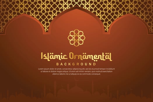 Traditional Islamic Brown With Beautiful Pattern Background vector