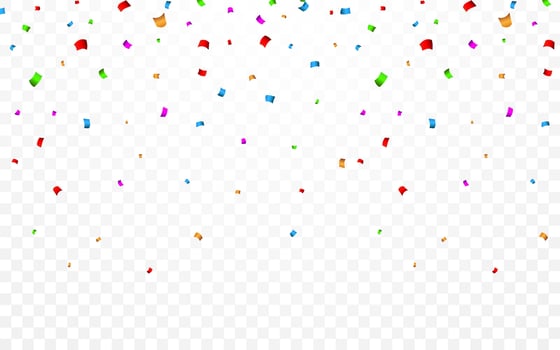 Colorful confetti. Celebration carnival falling shiny glitter confetti. Luxury greeting card. Vector illustration