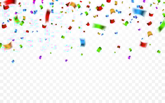 Colorful confetti. Celebration carnival falling shiny glitter confetti. Luxury greeting card. Vector illustration