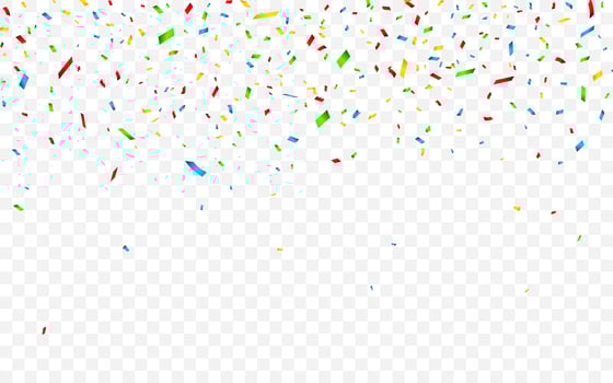Colorful confetti. Celebration carnival falling shiny glitter confetti. Luxury greeting card. Vector illustration