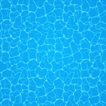 Swimming pool bottom caustics ripple and flow with waves background. Seamless blue ripples pattern. Vector illustration