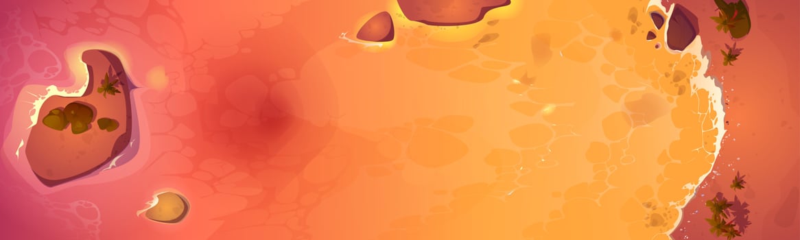 Sunset sea sand beach top view vector background