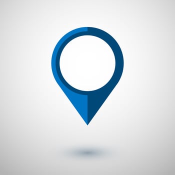 Map pointer icon in flat style. Navigator symbol isolated on white background. Vector illustration