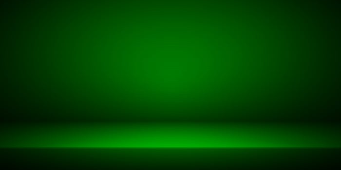 Empty green studio room interior. Clean workshop for photography or presentation. Vector illustration