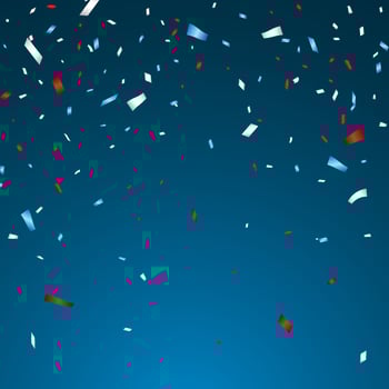 Celebration confetti in national colors of USA. Holiday confetti in US flag colors. 4th July independence day background vector