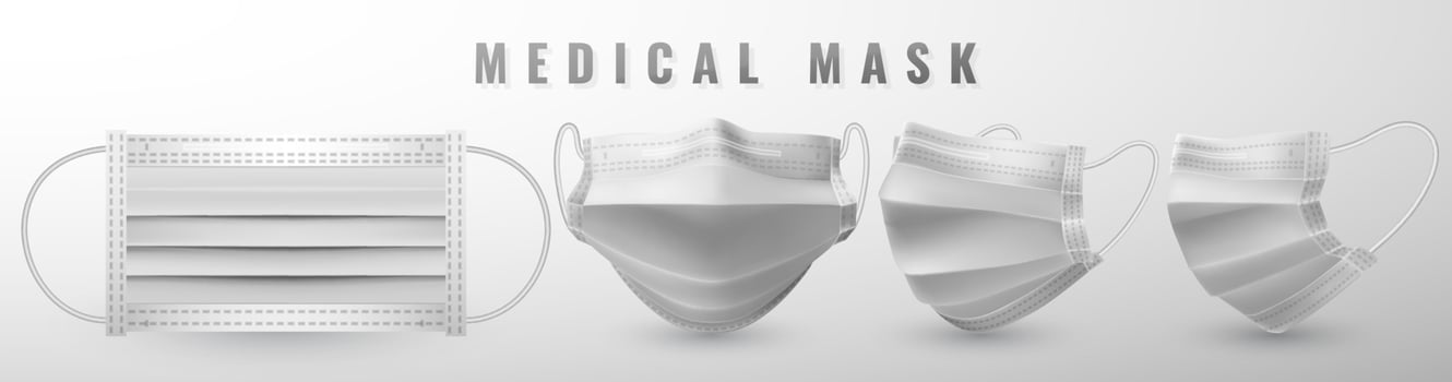Realistic medical face mask. Details 3d medical mask. Vector illustration