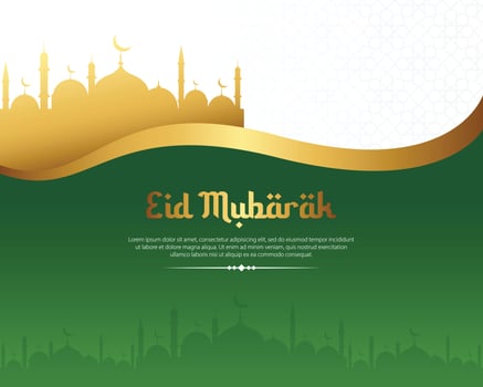 eid mubarak greeting card template background vector