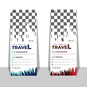 Creative Roll up Banner Design,Corporate Travel Roll Up Banner Modern corporate standee banner design template Flag banner vector