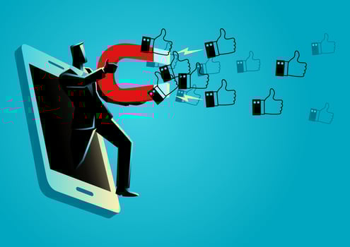 Getting more Likes is a critical part of marketing strategy vector