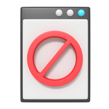 3d icon of Ban Website png