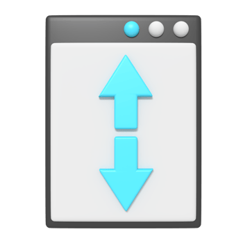 3d icon of Website Scroll png