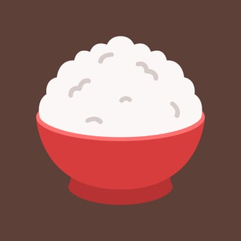 Rice Bowl Icon Sticker Illustration vector